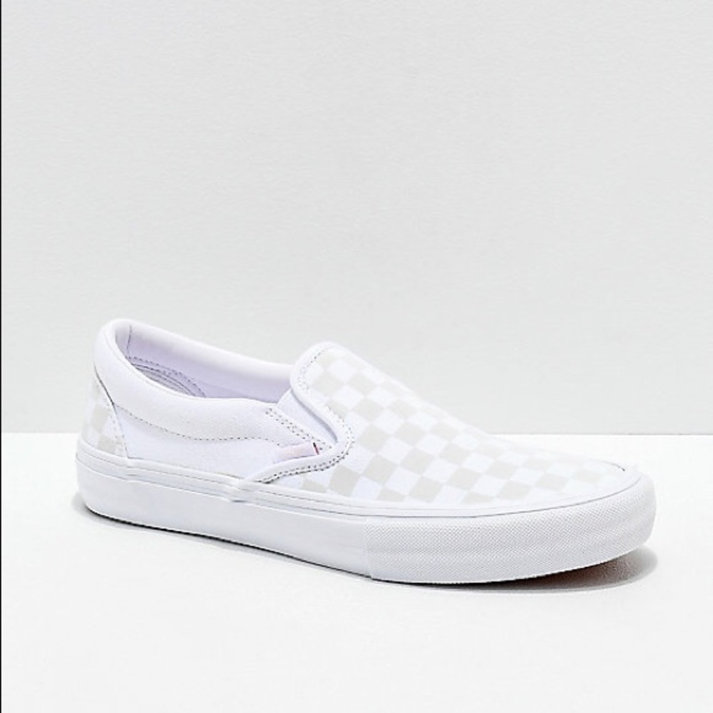 Vans Slip-On Reflect White Skate Shoes. UNISEX.